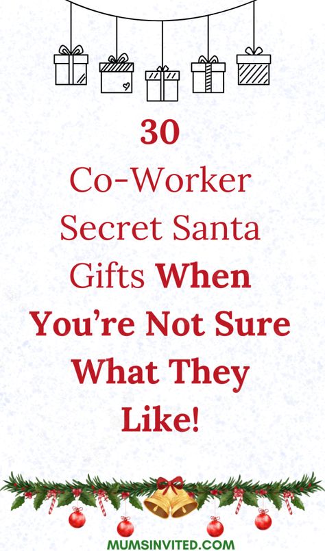 Find the perfect Secret Santa gifts for co-workers & your boss that are fun, affordable & sure to impress! With options under $10, $20 or $25, explore creative finds for women & men co-workers or make easy DIY crafts. From funny & hilarious ideas to cute, unique, practical choices, these cheap gifts are great for the workplace. Show appreciation with inexpensive yet unique presents that make your office secret Santa gift exchange fun & memorable for everyone, from colleagues to the boss in 2024. Secret Pal Reveal Poem, Secret Santa Gift For Coworkers, Male Secret Santa Gifts, Secret Santa Office Ideas, Secret Santa Daily Gift Ideas, Secret Santa Gifts Under $10, Gifts For Colleagues Christmas, Secret Santa For Coworkers, Secret Santa Gift Ideas For Coworkers Easy Diy