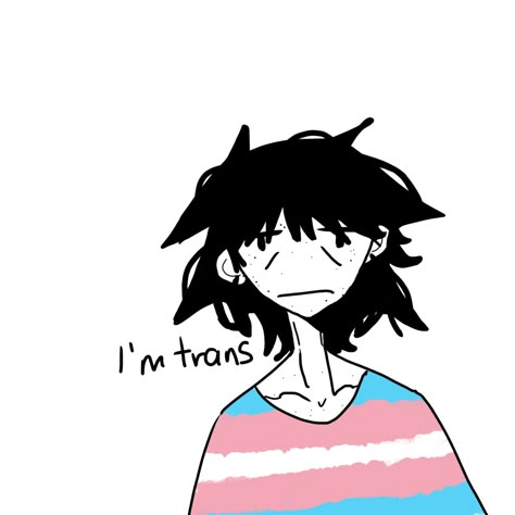 Transmasc Pfp Anime, Transmasc Drawing, Trans Colors, Transmasc Characters, Trans Drawing, Transfemme Art, Trans Drawings, Trans Masc Art, Cute Trans Pfp