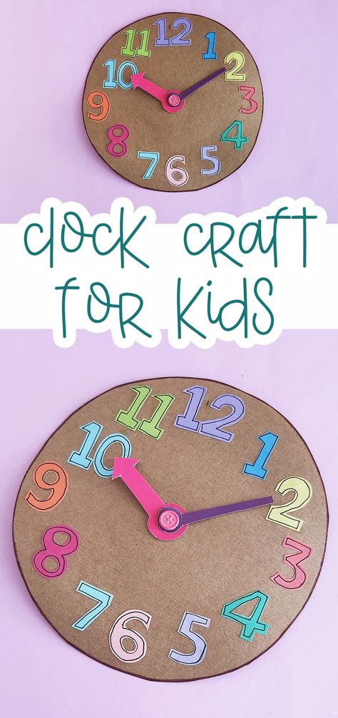 clock craft for kids Diy Clock For Kids, Clock Crafts For Kids, Cinderella Crafts, Wall Clock Craft, Paper Clock, Clock Craft, Time Planning, Watch Diy, Teaching Time