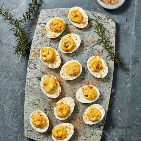 Rosemary Deviled Eggs Eat Well 101, Healthy Deviled Eggs Recipe, Horseradish Deviled Eggs, Small Plates Recipes, Ranch Deviled Eggs, Shrimp Deviled Eggs, Parking Lot Party, Thanksgiving Deviled Eggs, Healthy Deviled Eggs