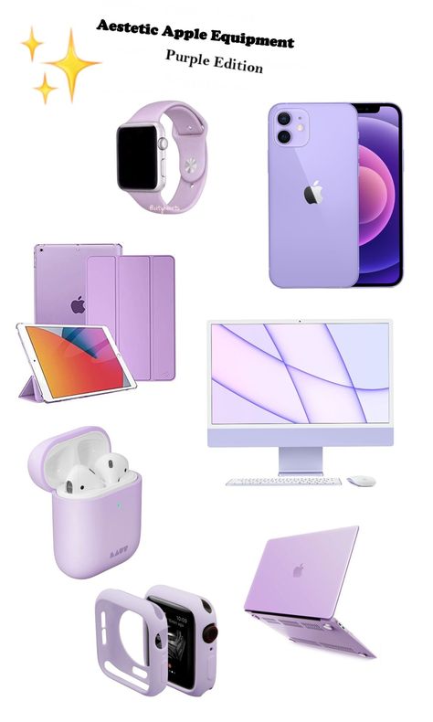 Purple Edition Apple Products Purple, ليلو وستيتش, All Apple Products, Smartphone Gadget, Cute School Stationary, Purple Vibe, Emoji For Instagram, Diy Earrings Polymer Clay, Workout Routines For Beginners