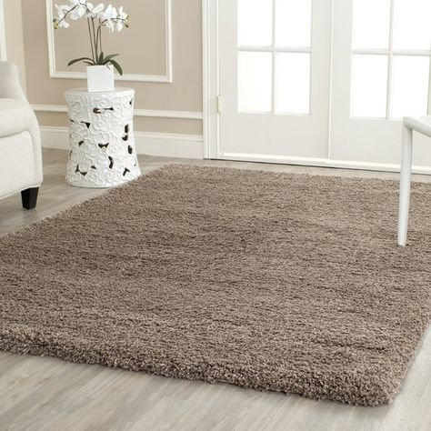 Hand-tufted shag rug in taupe. Shag Carpet, Solid Area Rugs, Soft Carpet, Shag Area Rug, 8x10 Area Rugs, Online Home Decor Stores, The Floor, Shag Rug, Colorful Rugs