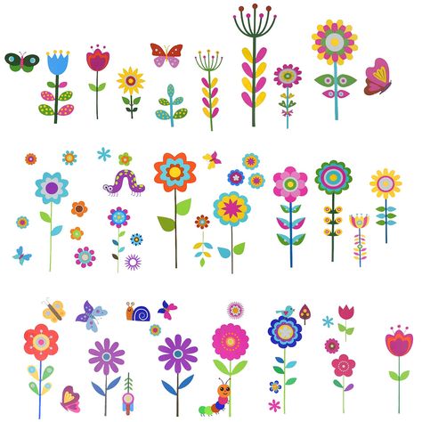 PRICES MAY VARY. You Will Receive 8 Sheets Wall Sticker Decor,With A Total of 56 Pieces Decals in The Package,Such As Snail,Butterfly,Caterpillar,Bird,Snake,Flower Totally and Many More. Sticker Size:11.8*7.9inch(30*20cm)*8 Sheet. Made of Environmental PVC Material, Non-toxic and Odorless, Safe to Use,Waterproof, Colorfastness, and Does Not Up Warp. DIY These Cute Wall Decals with Your Kids, Use Your Unlimited Imagination and Creativity to Place These Different Shaped Stickers in Your Favorite L Copies Decoration Ideas, Kindness Garden, Mexican Folk Art Decor, Snake Flower, Painted Porch, Butterfly Caterpillar, Decorative Butterfly, Nursery Classroom, Acrylic Pens