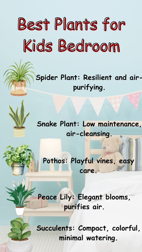 Transform your child’s bedroom into a green oasis with these top plant picks! From air-purifying spider plants to playful pothos vines, these easy-care plants are perfect for little ones’ rooms. Pothos Vine, Air Cleaning Plants, Planting For Kids, Child Bedroom, Green Oasis, Easy Care Plants, Air Purifying, Plants Indoor, Kids Bedrooms