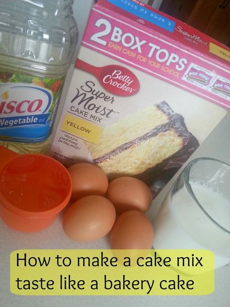 HOW TO MAKE A CAKE MIX TASTE LIKE A BAKERY CAKE | The Better Baker | Bloglovin’ Cake Mix Better, Doctored Cake Mix Recipes, Yellow Cake Mix Recipes, Bakery Style Cake, Cake Mix Doctor, Boxed Cake Mixes Recipes, Nursing Cake, Whiskey Cake, Baker Baker