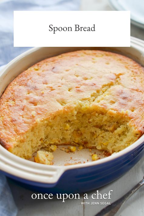 Spoon Bread Spoon Bread Recipe, Easy Corn Pudding, Corn Pudding Casserole, Jiffy Corn Muffins, Spoon Bread, Best Thanksgiving Side Dishes, Once Upon A Chef, Jiffy Corn Muffin Mix, Corn Casserole Recipe