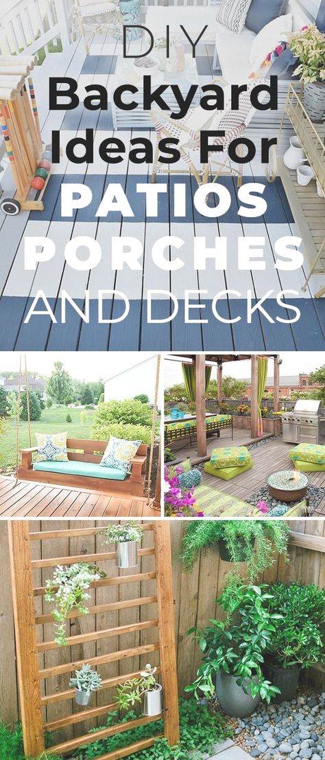 Diy Backyard Ideas, Patios And Decks, Backyard Ideas For Small Yards, Diy Backyard Patio, Deck Projects, Budget Patio, Patio Flooring, Patio Diy, Diy Outdoor Decor