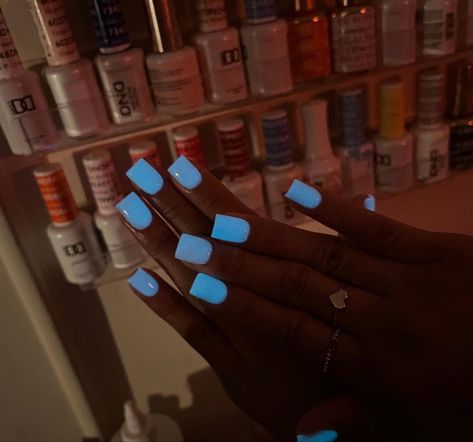 Dark Acrylic Nails, Glow In The Dark Nails, Overlay Nails, Opi Gel Nails, Acrylic Toe Nails, Hard Nails, Blue Acrylic Nails, Drip Nails, Girly Acrylic Nails