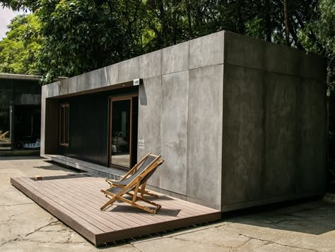 Cement Board Wall, Popup House, Prefab Shipping Container Homes, Tiny Container House, Fiber Cement Board, Houses In Mexico, Cement Board, Board Wall, Prefabricated Houses