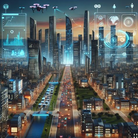 🏙️ AI in Smart City Management: AI coordinates urban services for efficiency. What if AI could make cities more livable? #SmartCities Tech City, Scifi City, City Illustration, City Garden, Smart City, Dream City, Future Technology, Modern City, July 17