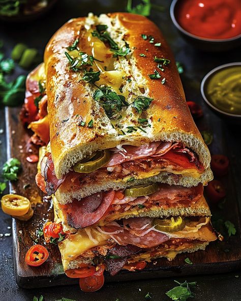 Mufalata Sandwich, Muffalata Sandwich Recipes, Muffaletta Sandwich Recipe, Muffaletta Sandwich, Rolls Sandwiches, Muffuletta Sandwich, Italian Sandwich, Olive Salad, Italian Meats