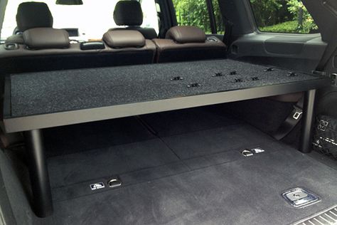 Cargo area shelf/tray - Toyota Nation Forum : Toyota Car and Truck Forums Suv Trunk Shelf, Trunk Shelf, Bivy Tent, Suv Storage, Car Organization Diy, Small Tent, Suv Camping, Go Car, Trunk Organization