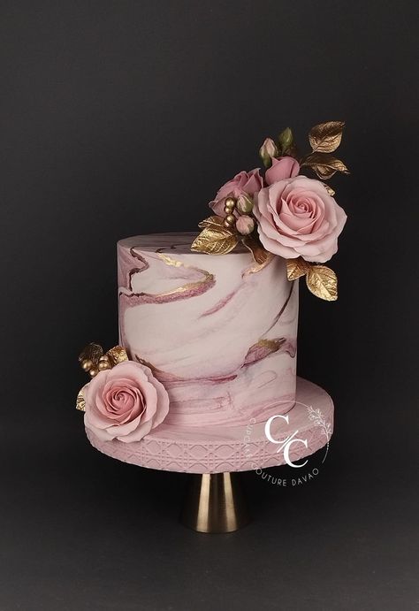 Cakes For Special Occasions, 80th Birthday Cake For Women Elegant, 2 Tier 50th Birthday Cake For Women, 65 Birthday Cake Women, Dusty Pink Birthday Cake, 40th Birthday Cake For Women Elegant, Glam Cake Birthday For Women, Marble Cake Decoration, Old Cake Design