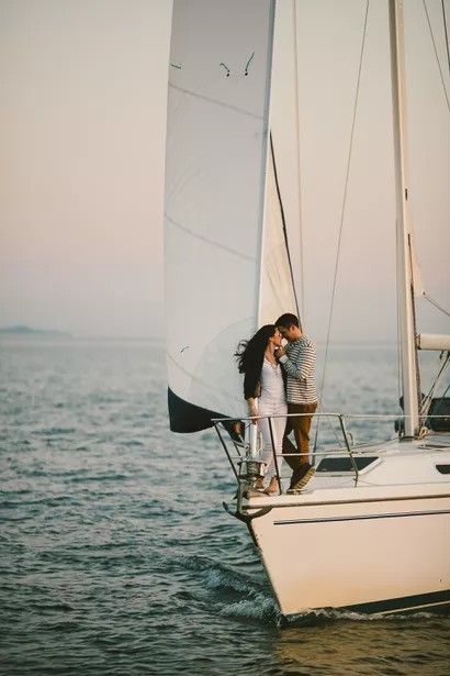 Boat Engagement Shoot, Sailboat Photoshoot, Coastal Couple, Boat Engagement Photos, Engagement Photo Shoot Beach, Sailboat Engagement, Boat Engagement, Sailboat Wedding, Photo Romance