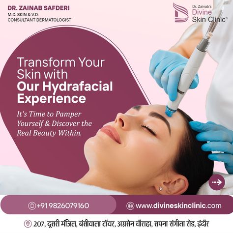 Treat yourself to a pampering session and reveal the true beauty within✨🤩

It’s time to glow!
📞+91 9826079160
📍207, Bansiwala Tower, Near, Agrasen Square, Navlakha, Indore

#hydration #skinclear #SuperFacial #OxyGeneoTreatment #DivineSkinClinic #OxygenEO #RadiantSkin #Rejuvenation #BeautyTreatment #SkinCareRoutine #HealthySkin #GlowingComplexion #drzainabsafderi #hydrafacialmachine #hydrafacial #treatments #skincare #skintreatments #newfacial #newalert #booknow #hydrafacial #divineskinclinic Dermatology Creative Ads, Hydrafacial Aesthetic, Hydrafacial Marketing, Facial Benefits, Hydra Facial, Knee Replacement, Skin Clinic, Social Media Design Inspiration, Band Tattoo