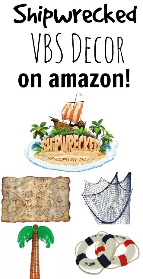 Shipwrecked VBS Decor on Amazon - Southern Made Simple Submerged Vbs, Pool Beach Party, Maker Fun Factory, Nautical Party Decorations, Holiday Club, Holiday Program, Nautical Themed Party, Vbs Themes, Island Theme