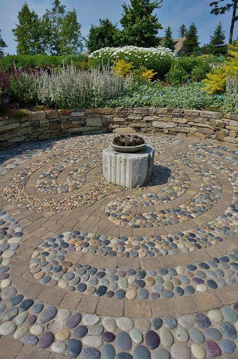 Stone labyrinth | by KarlGercens.com GARDEN LECTURES Stone Labyrinth, Labyrinth Walk, Labyrinth Garden, Labyrinth Design, Prayer Garden, Meditation Garden, Garden Fairy, Garden Pathway, House Garden