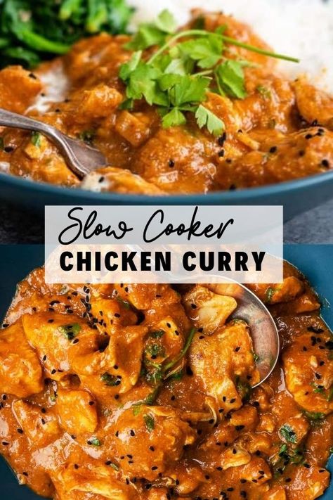 All Day Slow Cooker Recipes, Slow Cook Recipes, Slow Cooker Curry Recipes, Slow Cooker Curry, Slow Cooker Chicken Curry, Slow Cooker Chicken Thighs, Affordable Recipes, Crockpot Recipe, Slow Cooked Meals