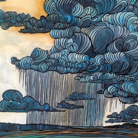 Laura Woermke, Clouds And Rain, Illustration Kunst, Arte Doodle, Rain Photo, Sky Weather, Arte Inspo, Photo Blog, Drawing Tutorials