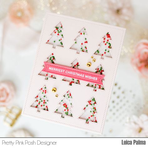 Tree Cover Plate Shaker | Pretty Pink Posh Mft Frosted Cupcake Cards, Christmas Tree Cards Handmade, Xmas Art, Cupcake Card, Scrapbooking Paper Crafts, Pinkfresh Studio, Card Inspo, Pretty Pink Posh, 2022 Christmas