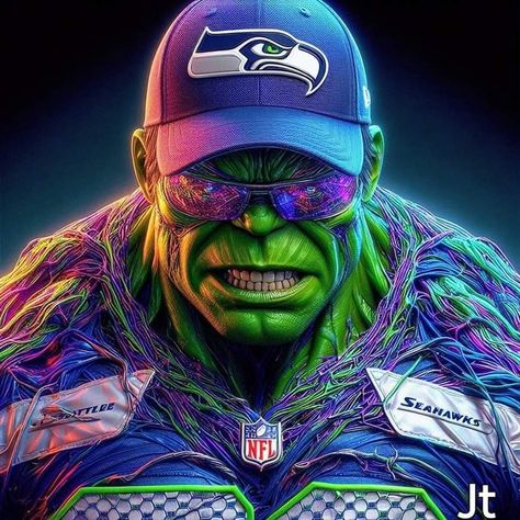 Seahawks Funny, Seahawks Logo, Seattle Seahawks Logo, Seattle Seahawks Football, Seahawks Football, Sports Images, Nfl Gear, Incredible Hulk, Seattle Seahawks