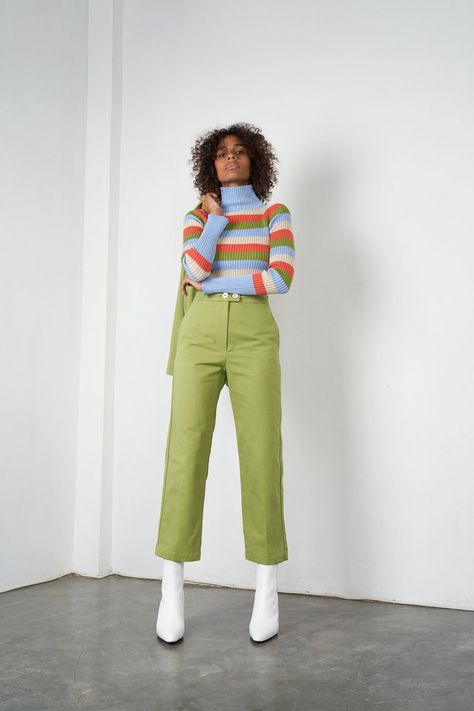 Arthur Apparel, Cropped Trouser, Look Festival, Neue Outfits, Knit Turtleneck, Knit Turtleneck Sweater, Mode Vintage, Colourful Outfits, Looks Style