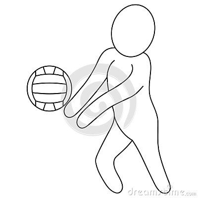 volleyball-player-hits-ball-his-hands-folded-together-sketch-vector-icon-man-plays-team-sports-game-isolated-white-background-coloring-book-children-doodle-style-idea-web-design Playing Volleyball, Cute Doodle, Volleyball Player, Doodle Style, Sports Game, Doodle Illustration, Volleyball Players, Team Sports, A Boy