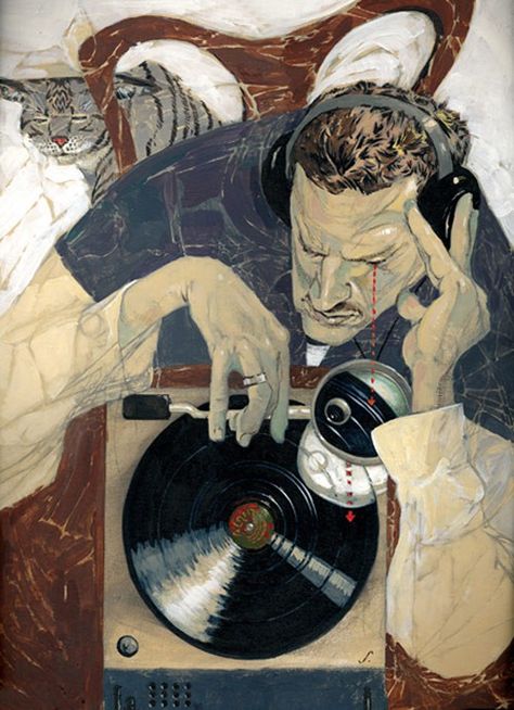 Sterling Hundley, Arte Jazz, Bel Art, Arte Inspo, Arte Sketchbook, Art Et Illustration, Ap Art, Record Player, Pics Art