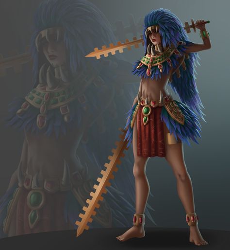 Jungle Warriors, Fantasy Adventurer, Character Design Challenge, Pathfinder Character, Warrior Outfit, Assassins Creed Art, Amazon Warrior, Aztec Warrior, Female Character Concept