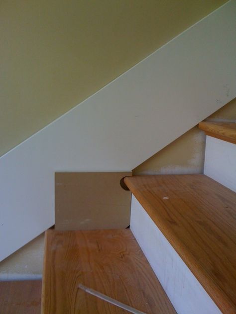 Stairway skirt board template - easy | DIY Home Improvement Forum Staircase Transformation, Stair Skirt Board, Stair Skirt, Stairs Skirting, Stairs Trim, Easy Home Improvement Projects, Stairs Makeover, Easy Home Improvement, Staircase Remodel