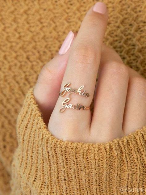 Mom Daughter Jewelry, Bff Rings, Word Ring, Gold Color Ring, Name Ring, Daughter Jewelry, Name Rings, Bff Gifts, Personalized Rings