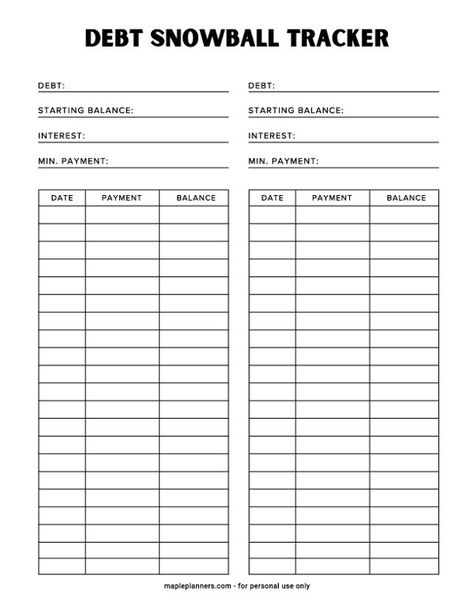 Debt Snowball Tracker Template Debt Snowball Tracker Free Printables, Snowball Method Pay Off Debt Printable, Debt Tracker Template, Debt Snowball Worksheet Printable Free, Debt Tracker Printable Free, Debt Snowball Printable, Debt Snowball Tracker, Debt Snowball Spreadsheet, Dave Ramsey Debt Snowball