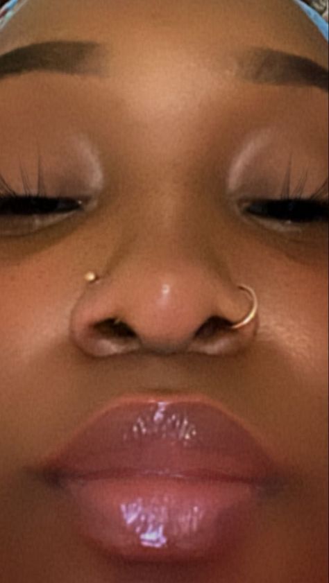 Nose Piercing Big Nose, Two Nose Piercings, Nose Peircing, Web Piercing, Double Nostril Piercing, Double Nose Ring, Double Nose Piercing, Cute Nose Piercings, Double Piercing