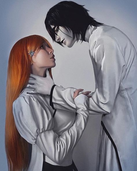 Orihime X Ulquiorra, Ulquiorra Cosplay, Orihime Cosplay, Ulquiorra And Orihime, Ulquiorra Cifer, Orihime Inoue, Bleach Anime Art, Bleach Fanart, Bleach Art