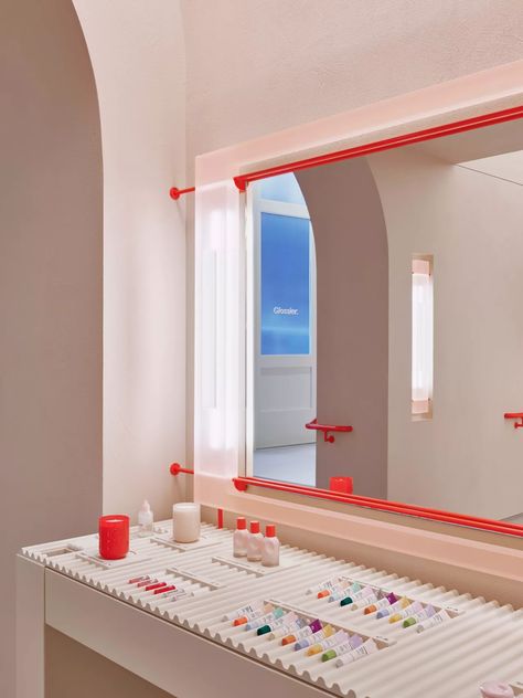 Glossier New York, Acne Store, Glossier Store, Glossier Girl, Sleepy Jones, Soho Loft, Retail Store Interior Design, Retail Interior Design, Retail Store Interior