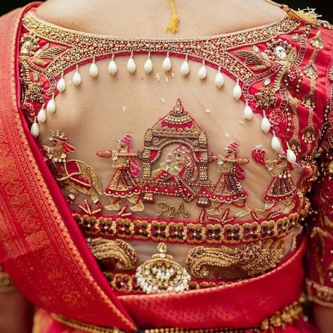 South Indian Bridal Blouse Designs, Indian Bridal Blouse Designs, Simple Wedding Blouse Designs, Blouse Designs Aari Work, Bridal Blouses, Latest Bridal Blouse Designs, Latest Blouse Designs Pattern, Traditional Blouse Designs, Cutwork Blouse Designs