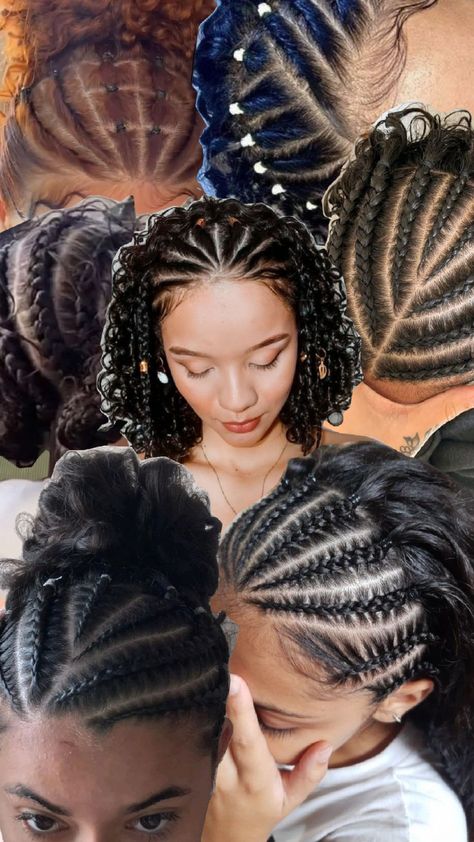 cornrows braids Corn Rows With Curly Hair, Corn Rows, Cornrow Hairstyles, Cornrows Braids, Cozumel, Natural Hairstyles, Aesthetic Hair, Hairstyle Ideas, Black Women Hairstyles