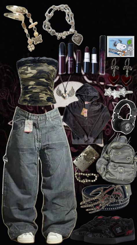 My collage #12 Street Style Outfits Casual, Grunge Fits, Trashy Outfits, Fasion Outfits, Sister Outfits, Outfit Inspo Casual, 2000s Fashion Outfits, Fashionista Clothes, Swaggy Outfits