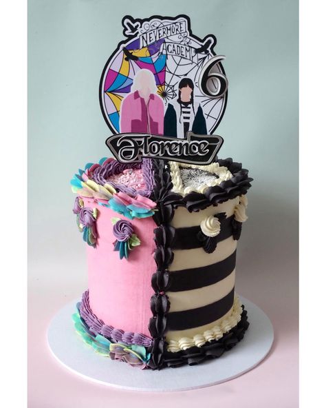 Iris & Co Bakes - I act as if I don’t care if people... | Facebook Easy Wednesday Addams Cake, Wednesday Enid Cake Ideas, Wednesday And Enid Birthday Cake, Wednesday And Enid Birthday Party, Wednesday Addams Cake, Enid Wednesday, Wednesday Cake, Wednesday Party, 7th Birthday Party Ideas