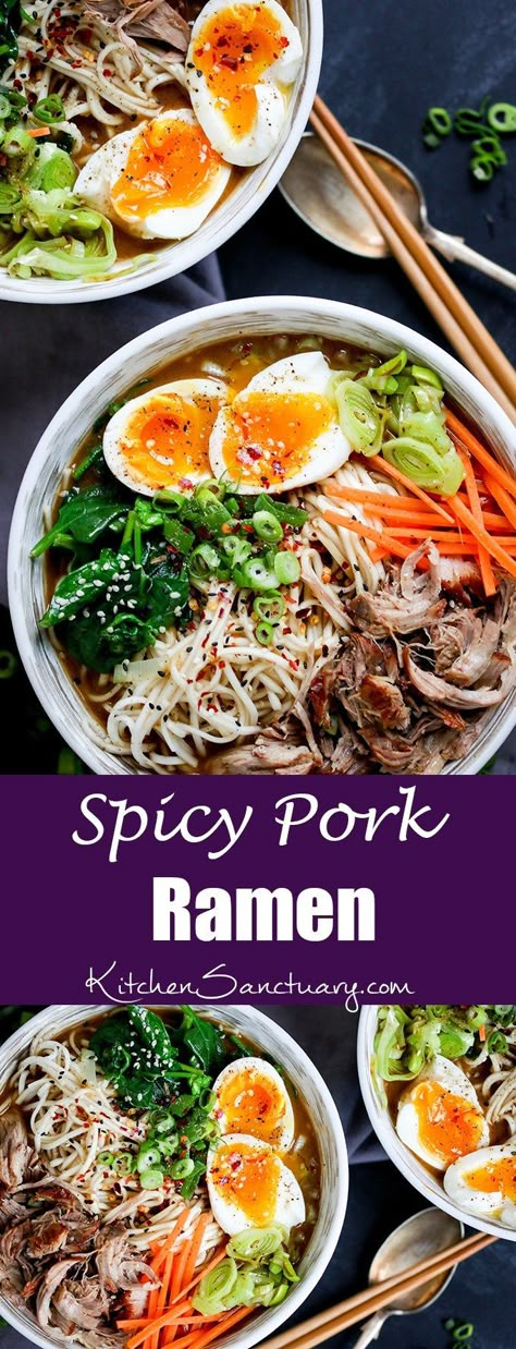 Homemade Ramen Pork Belly, Ramen Noodles With Pork, Dutch Oven Ramen, Spicy Pork Belly Ramen, Pork Loin Ramen Recipe, Ramen With Pork Chop, Best Spicy Ramen Recipe, Japanese Ramen Soup Recipes, Ramen Noodle Recipes Pork Belly