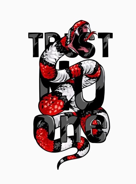 Trust No One Design, Snake Tshirt Design, Trust No One Drawing, Trust No One Wallpaper, Trust No One Tattoo Design, Snake Graphic Design, Graphic Tshirt Design Prints, Snake Vector, Vector Animals