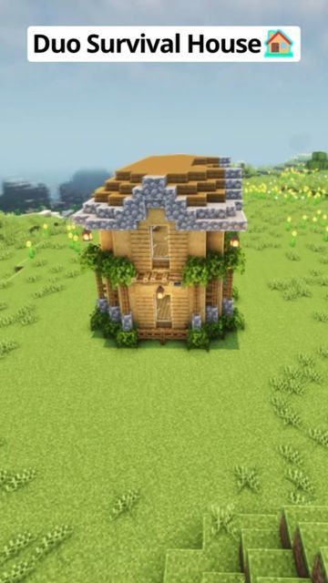 Helli Frosti on Instagram: "Minecraft Duo Survival House🏠 #reels #minecraftbuilds #minecrafthacks #minecrafters #viral" Duo Survival House Minecraft, Minecraft Duo House Ideas, Duo Minecraft Houses, Duo House Minecraft, Minecraft Duo House, Amazing Minecraft Houses, Minecraft Medieval House, Survival House, House In Minecraft