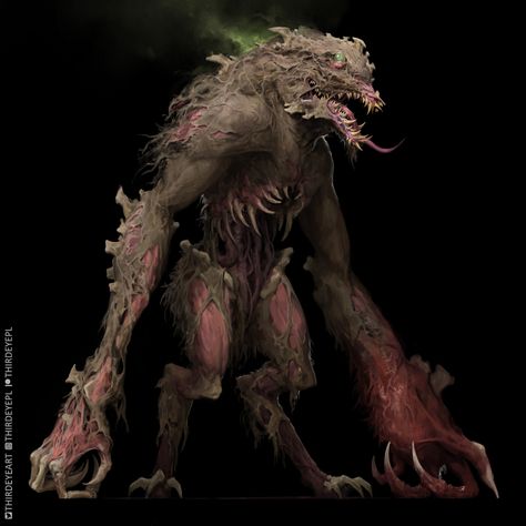 ArtStation - Werewolf, Maciej Janaszek Werewolf Concept Art, Zombie Werewolf, Halo Flood, Armadillo Animal, Creature Inspiration, Creature Artwork, Scary Monsters, Dnd Monsters, Fantasy City