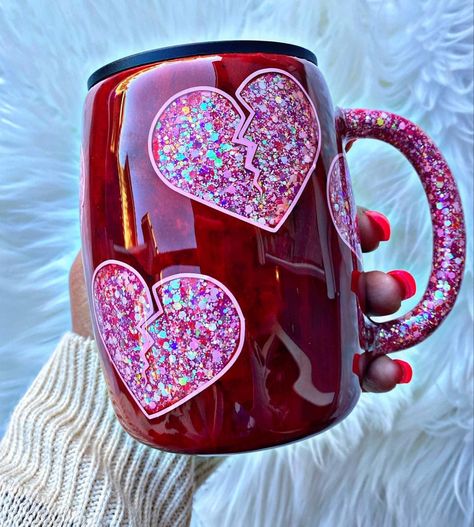 Heart Tumbler Ideas, Valentines Epoxy Tumblers, Valentine’s Day Tumbler Ideas, Valentine’s Day Tumblers, Valentines Day Tumbler Ideas, Valentine Tumbler Ideas, Resin Mugs, Unique Cups, Yeti Mugs