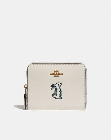 Coach Selena Small Zip Around Wallet With Bunny Wallet Inspo Aesthetic, Coach Wallet Aesthetic, Aesthetic Wallet, Whimsical Bunny, Spring Bags, Cute Wallets, Coach Wallet, Designer Wallets, Rich Kids