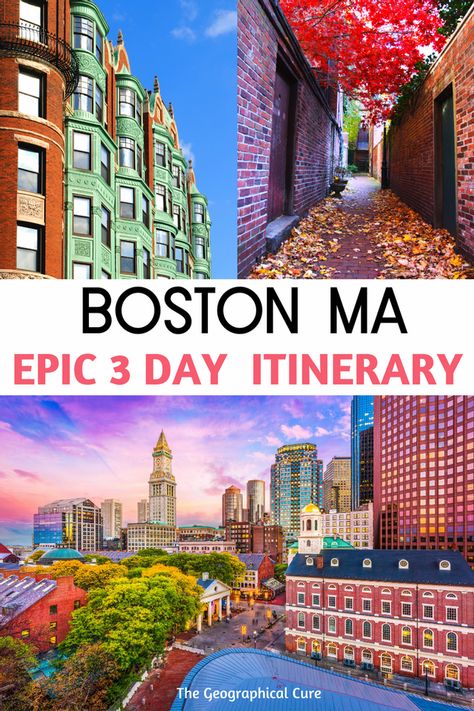 The Perfect 3 Day Itinerary for Boston Massachusetts Boston Quotes, Boston Itinerary, Maine Fall, Boston Travel Guide, Boston Trip, Boston Vacation, Things To Do In Boston, East Coast Usa, To Do In Boston