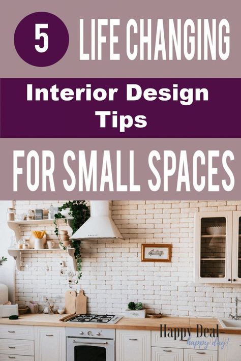 5 life changing interior design tips for small spaces #smallspaces #smallspacedecor #interiordesign #interiordesignapartments #smallhouseliving #tinyhouseliving Interior Design Ideas For Small Spaces, Diy Farmhouse Ideas, Interior Farmhouse, Frugal Decor, Small House Living, Small Space Interior Design, Ideas For Small Spaces, Inspire Me Home Decor, Space Interiors