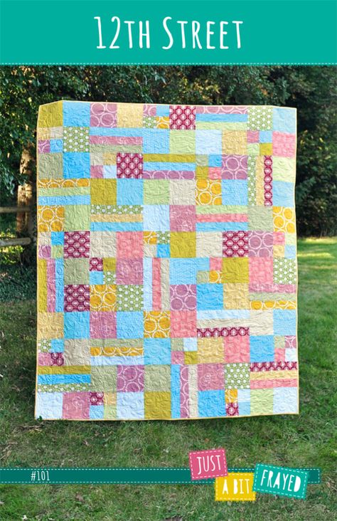 12th Street Quilt Pattern - quick and easy quilt pattern Easy Street Quilt Pattern, Diy Bedding, Crochet Quilt Pattern, Quick Quilts, Quilting Blogs, Kids Quilts, Quick Quilt, Quilting Board, Material Things