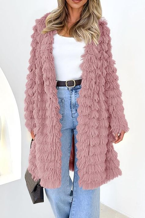 Women's Lab Coat, Women's Coat Pattern, Long Shaggy, Shaggy Jacket, Shearling Jacket Women, Womens Faux Fur Coat, Fur Jackets, Fluffy Jacket, Casual Work Outfit