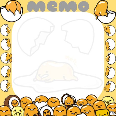 follow me for more Gudetama Icon, School Productivity, Halloween Photo Frames, Yellow Stickers, Portfolio Designs, Memo Pad Design, Kawaii Store, Note Writing Paper, Halloween Frames